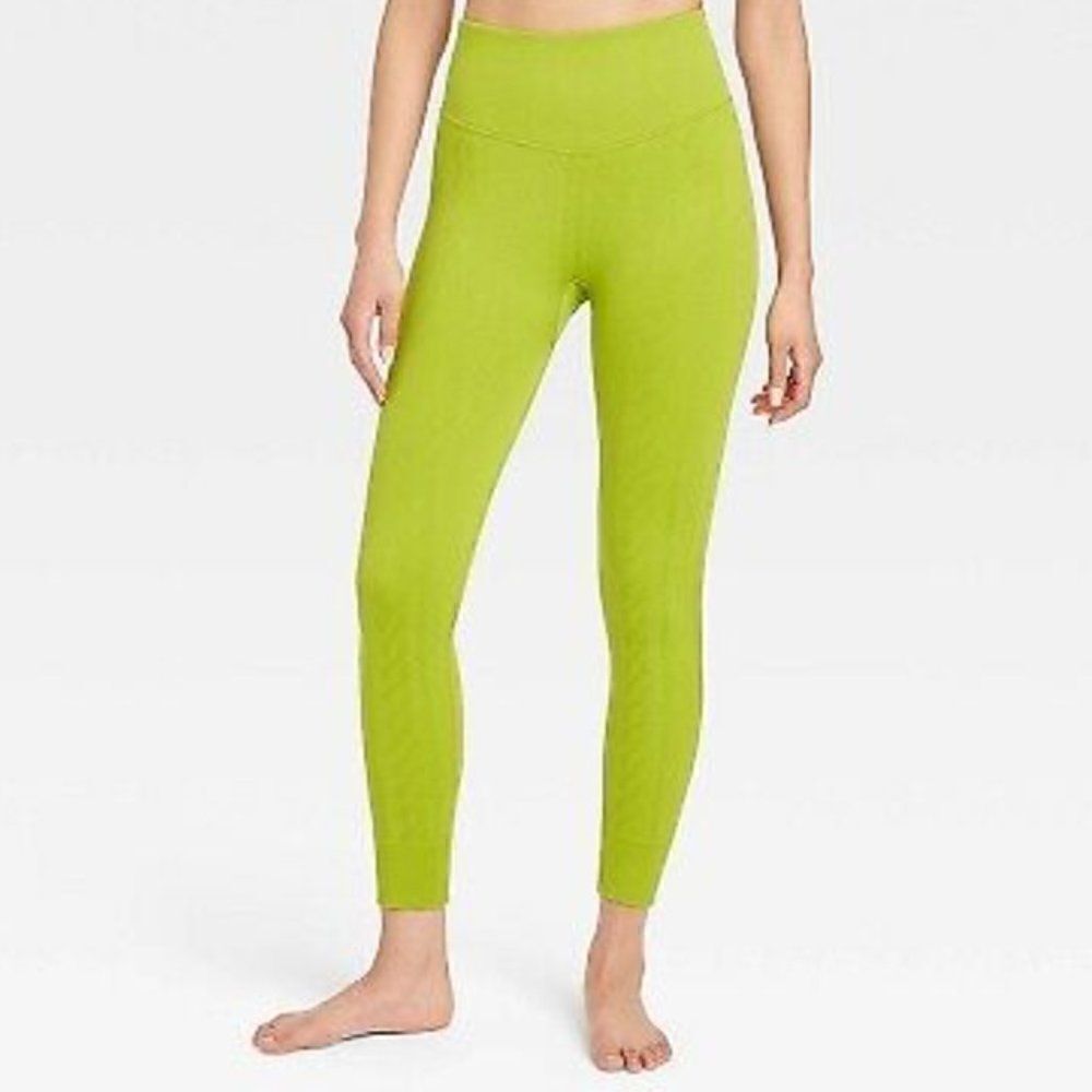 JoyLab Cable Knit Seamless Leggings Medium Green NWOT